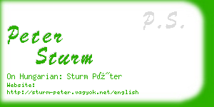 peter sturm business card